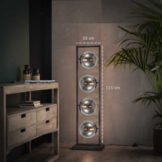 Industriële vloerlamp Illusion Smoking glass