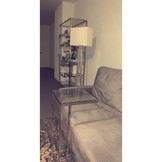 Bijzettafel / Laptoptafel Pony - Zilver helder glas