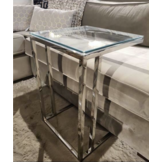 Bijzettafel / Laptoptafel Pony - Zilver helder glas