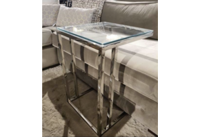 Bijzettafel / Laptoptafel Pony - Zilver helder glas