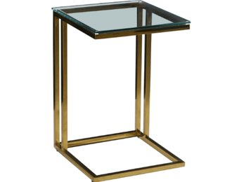 Bijzettafel / Laptoptafel Pony - Goud helder glas