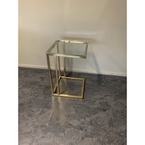 Bijzettafel / Laptoptafel Pony - Goud helder glas