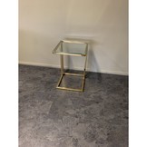 Bijzettafel / Laptoptafel Pony - Goud helder glas