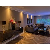 Tv-meubel Dubai Spiegelglas - Sepia glas - incl. elektrische sfeerhaard