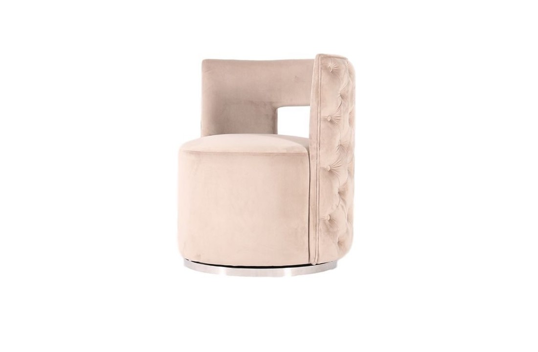 Draaifauteuil Piacenza Taupe velvet / zilver