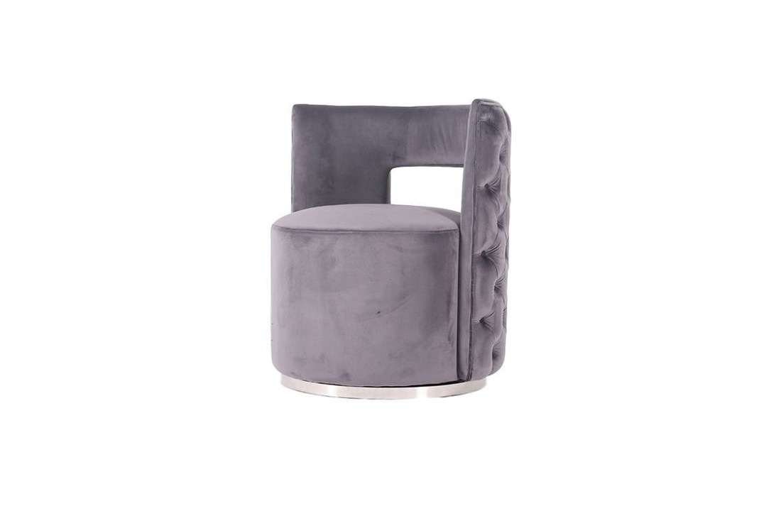 Draaifauteuil Piacenza Grijs velvet / zilver