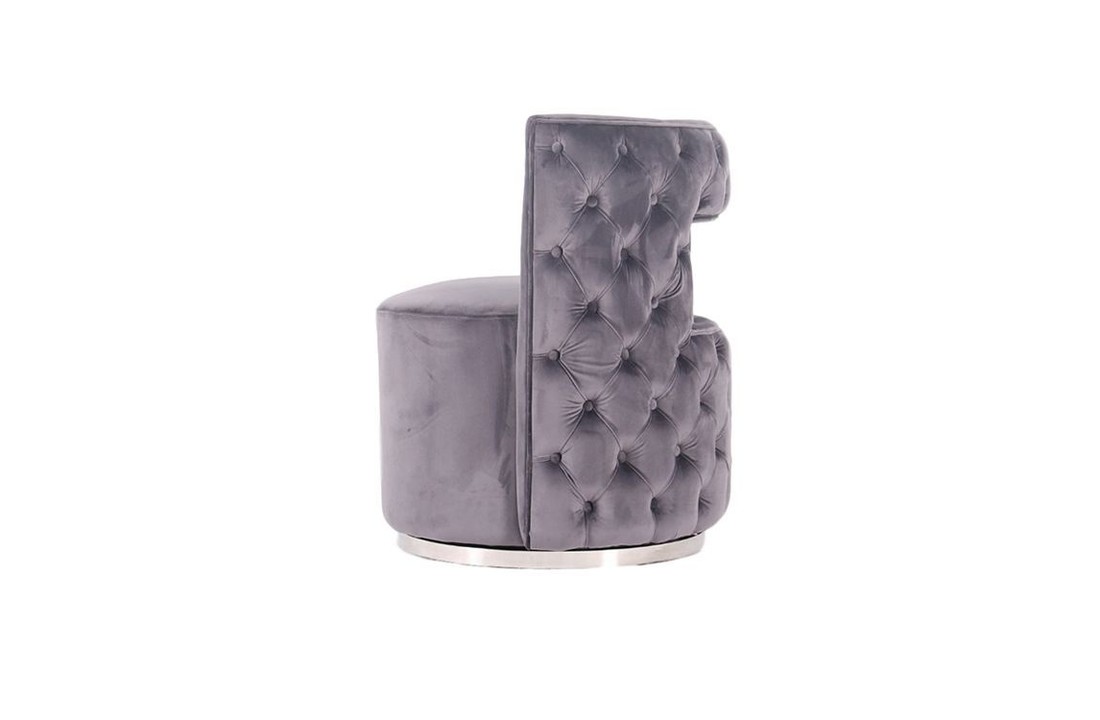 Draaifauteuil Piacenza Grijs velvet / zilver