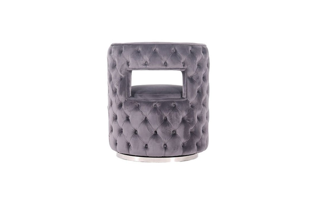 Draaifauteuil Piacenza Grijs velvet / zilver