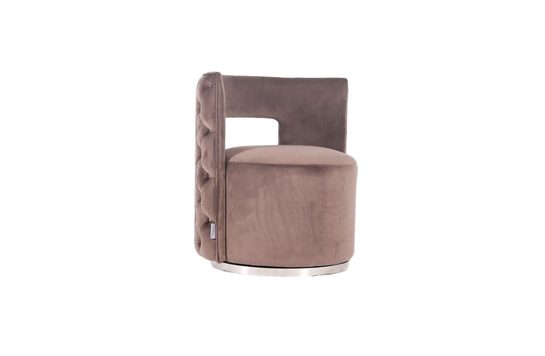Draaifauteuil Piacenza Bruin velvet / zilver