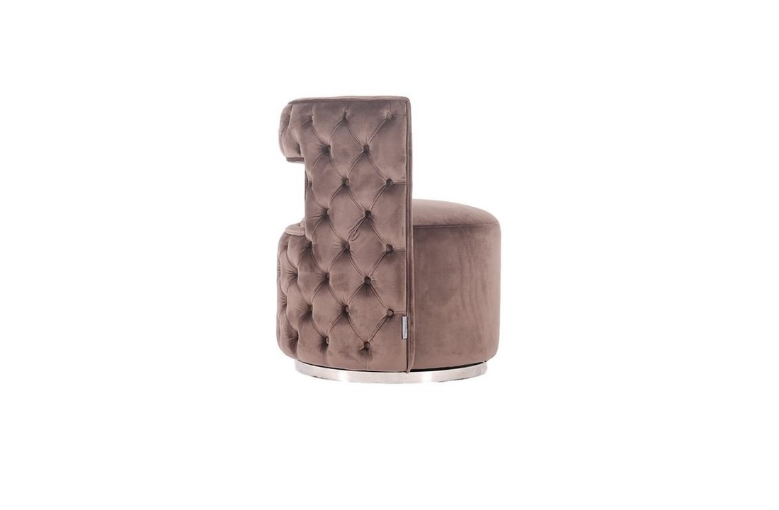 Draaifauteuil Piacenza Bruin velvet / zilver
