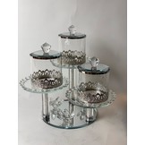 Etagère Imperial - 4 delig - incl suikerpotten - zilver