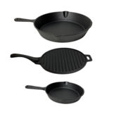 Gietijzeren pannenset 3-delig