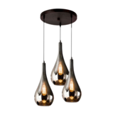 Hanglamp Druppelvormig Smoke glas - 3 lichts