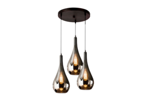 Hanglamp Druppelvormig Smoke glas - 3 lichts