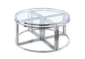 Salontafel Saba Zilverkleurig - set van 5 - rond
