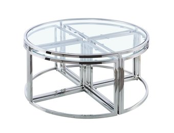 Salontafel Saba Zilverkleurig - set van 5 - rond