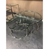 Salontafel Doblo - helder glas / zilver