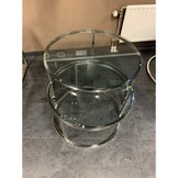 Salontafel Doblo - helder glas / zilver