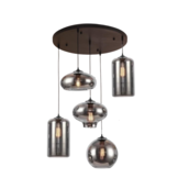 Hanglamp Illusion Smoking glass 5 lichts - Mix