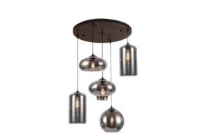 Hanglamp Illusion Smoking glass 5 lichts - Mix