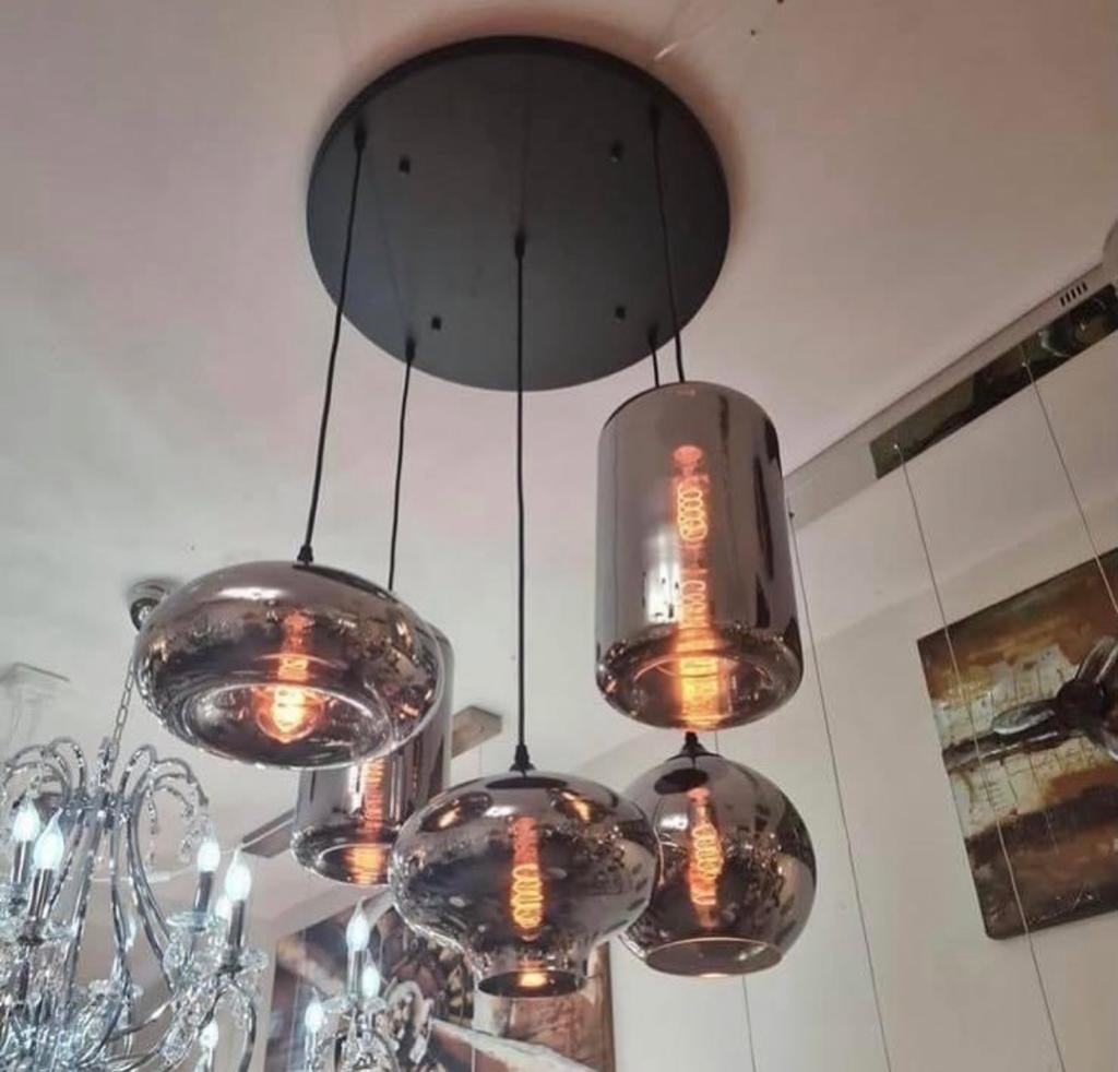 Hanglamp Illusion Smoking glass 5 lichts - Mix