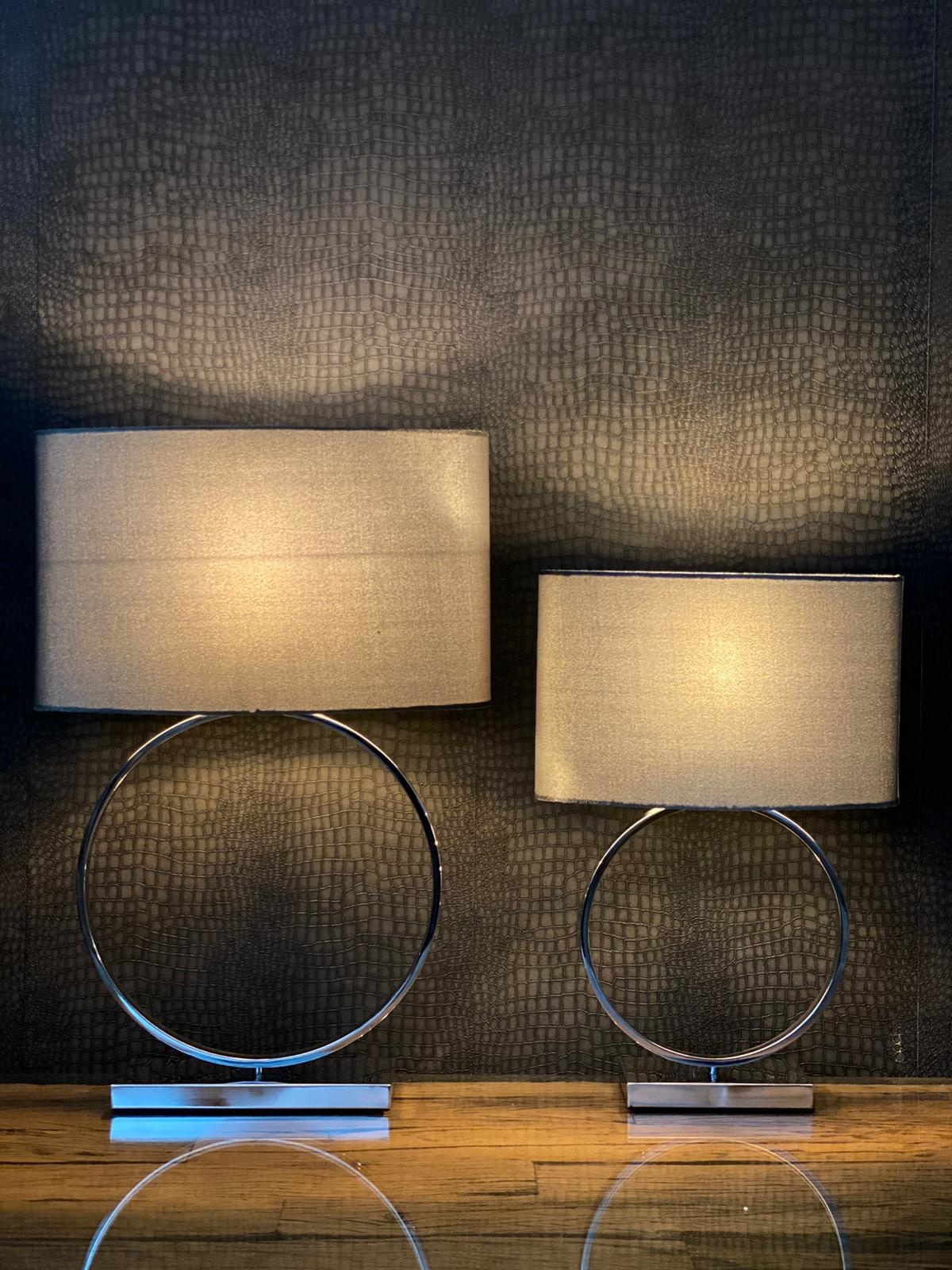 Tafellamp Ring  - Zilver incl. kap