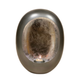 Egg Windlicht Zilver - Medium
