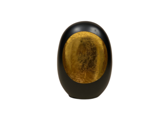 Egg Windlicht Zwart/Goud - Extra Small