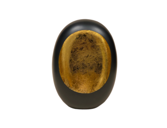Egg Windlicht Zwart/Goud - Small