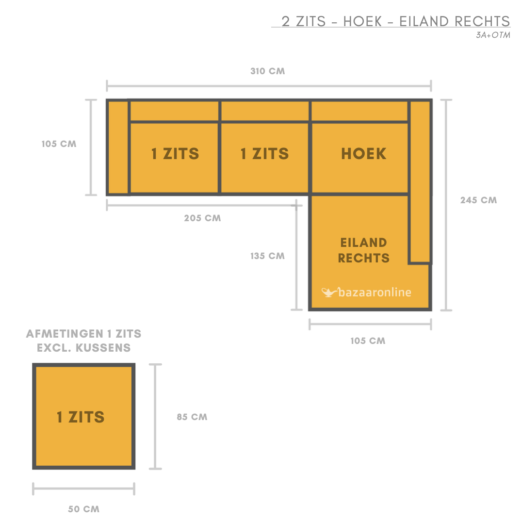 Hoekbank Teddy - Bouclé stof - wit
