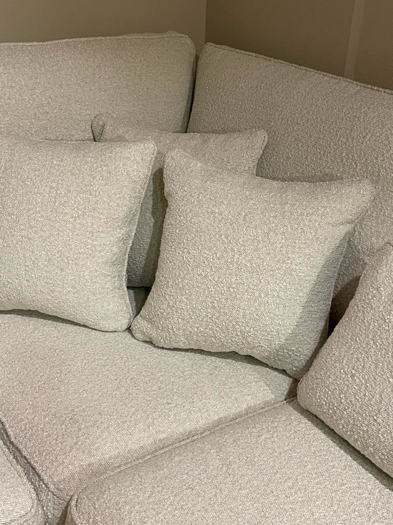 Hoekbank Teddy - Bouclé stof - wit