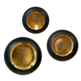 Wandkandelaar Marrakech Zwart/goud - set van 3