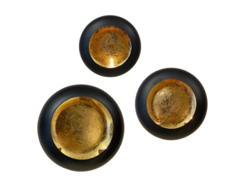 Wandkandelaar Marrakech Zwart/goud - set van 3