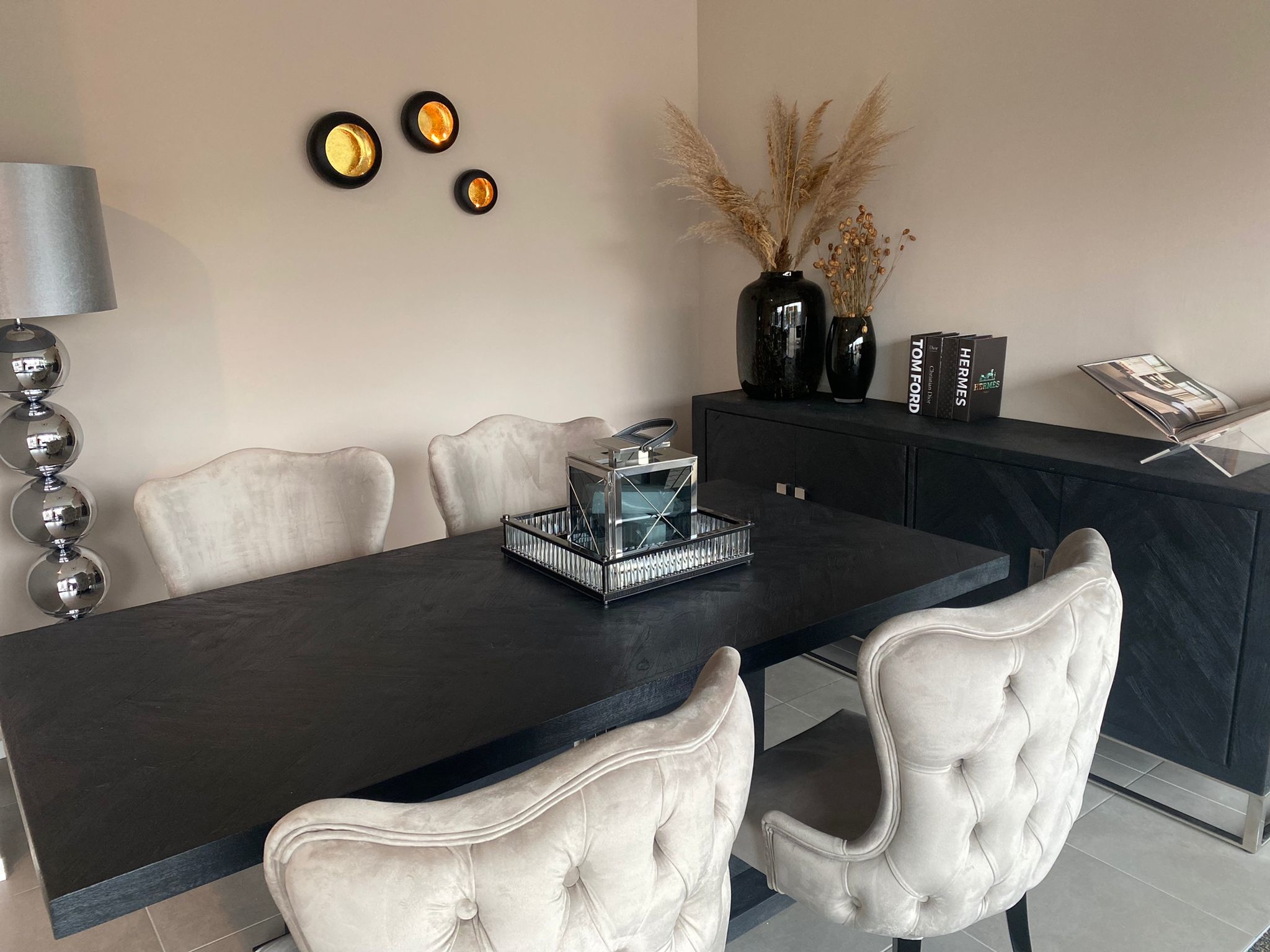 Wandkandelaar Marrakech Zwart/goud - set van 3