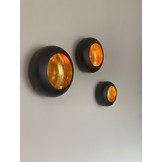 Wandkandelaar Marrakech Zwart/goud - set van 3