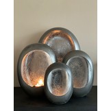 Egg Windlicht Zilver - Extra Small