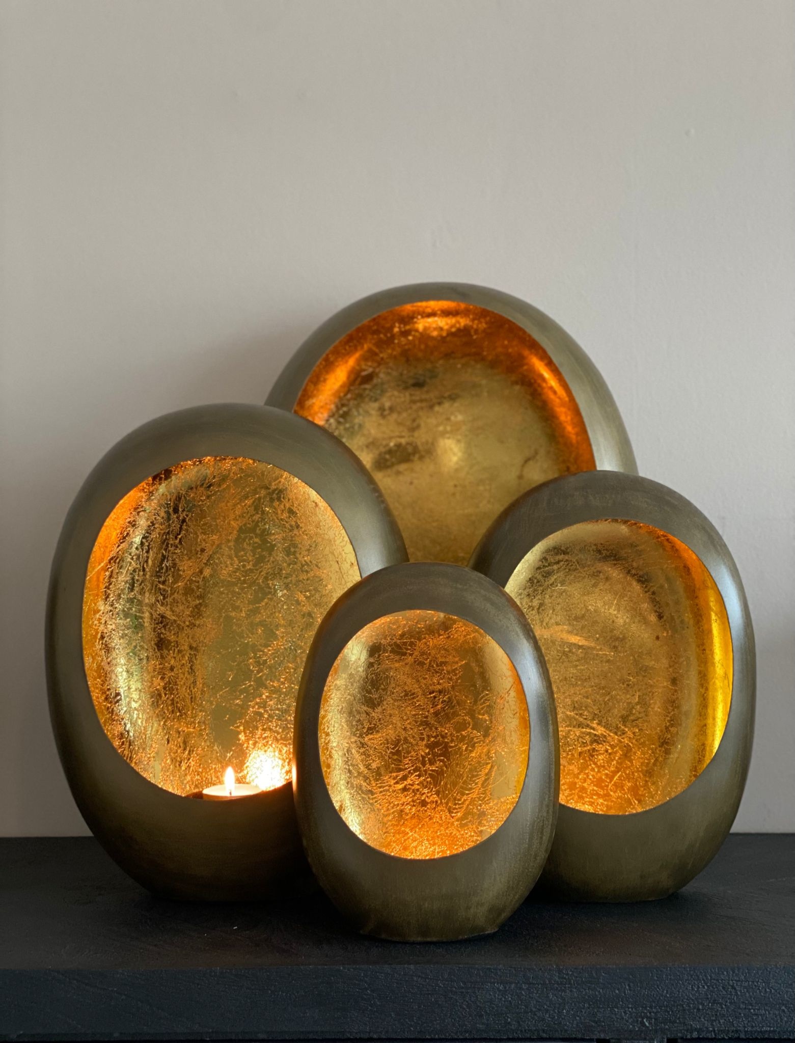 Egg Windlicht Goud - Large
