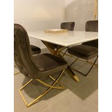 Eettafel Octopus Terni - Goud/Marmer- 180cm