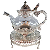 Glazen theepot Asilah met theelichthouder