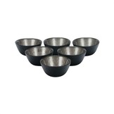 Bricard kommetjes set van 6 - Ø11 cm - zwart/taupe