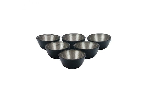Bricard kommetjes set van 6 - Ø11 cm - zwart/taupe
