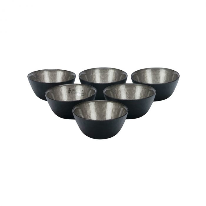 Bricard kommetjes set van 6 - Ø11 cm - zwart/taupe