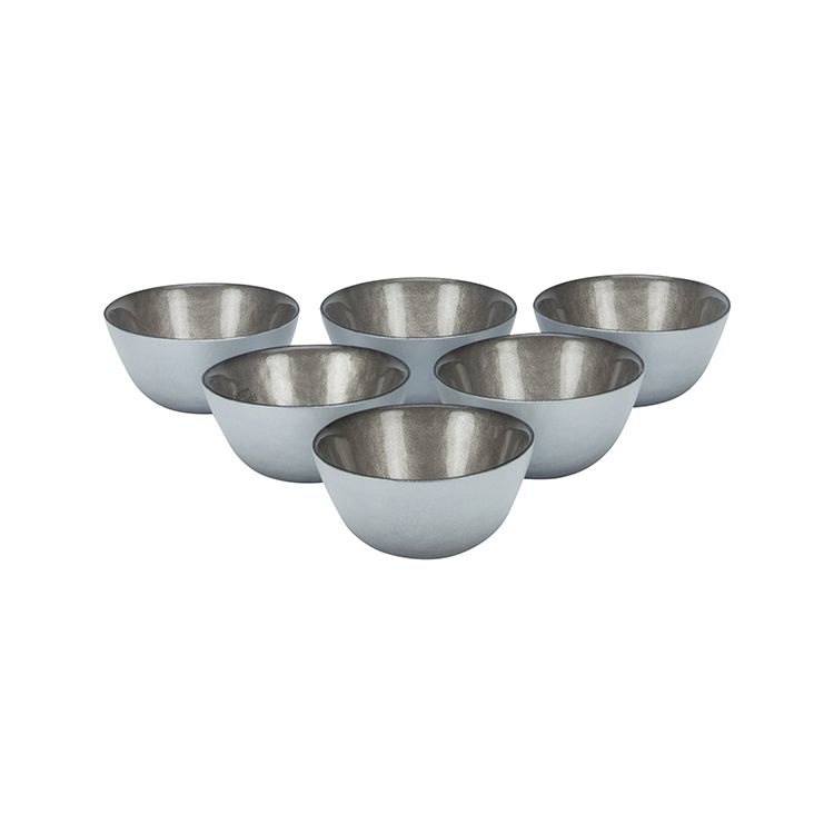 Bricard kommetjes set van 6 - Ø11 cm - wit/taupe