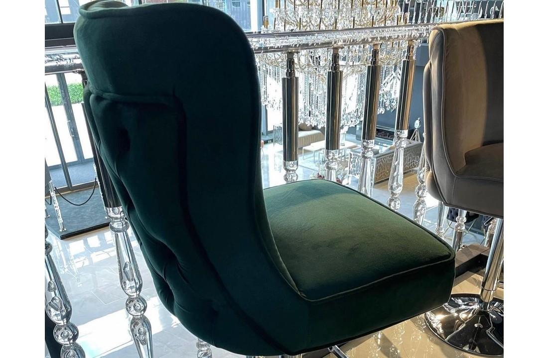 Barkruk Luxor groen/goud velvet