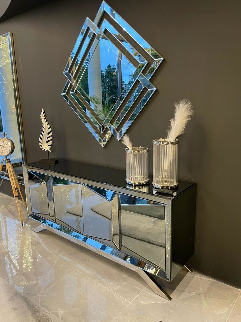 Dressoir Dublin Antraciet / Zilver