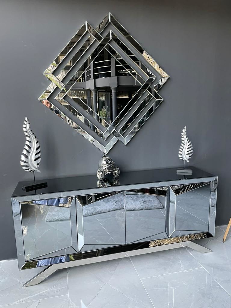 Dressoir Dublin Antraciet / Zilver