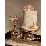 Elegance Taartplateau op voet - klein  - Goud