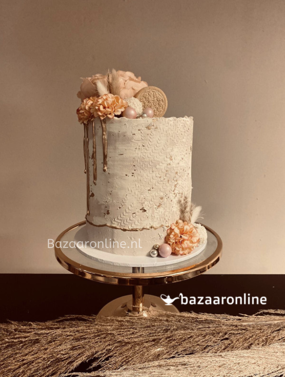 Elegance Taartplateau op voet - klein  - Goud