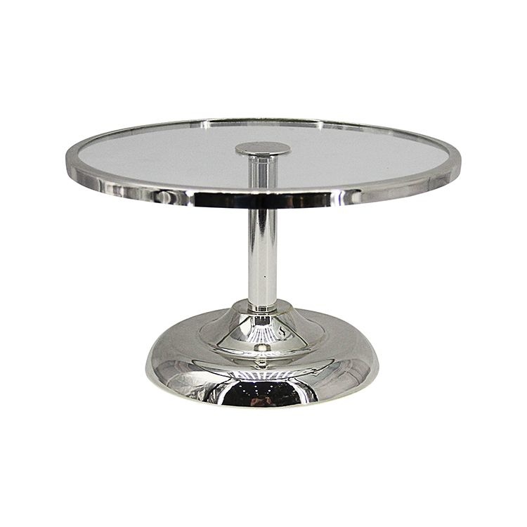 Elegance Taartplateau op voet - klein  - Zilver