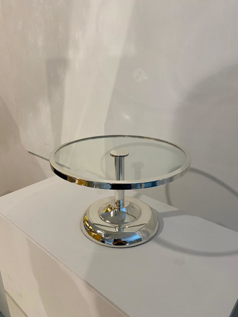 Elegance Taartplateau op voet - klein  - Zilver